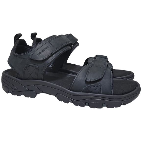 Rockport Other - Rockport Men Rocklake Ankle Strap Trail Sport Sandal Size US 11.5M Black Leather